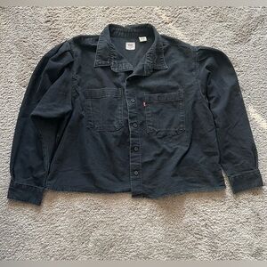Levi’s Black Cropped Jacket Womens Large